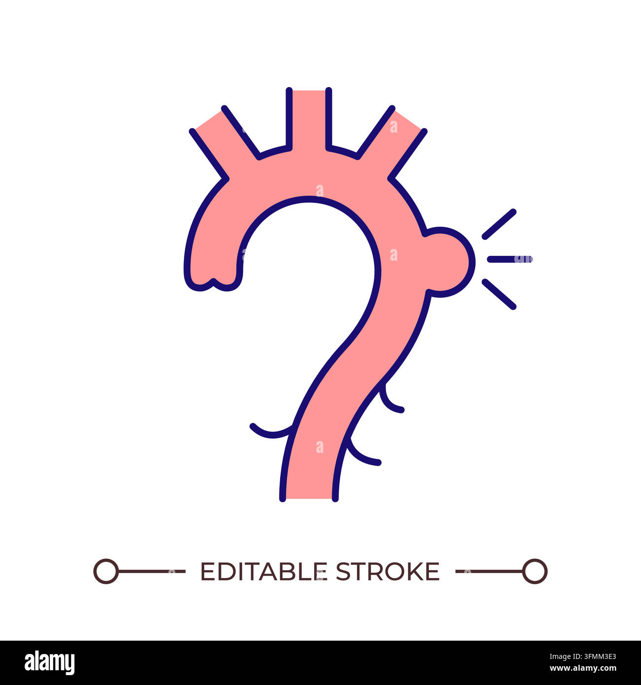 Aortic aneurysm medical awareness line color icon Stock Vector Image ...