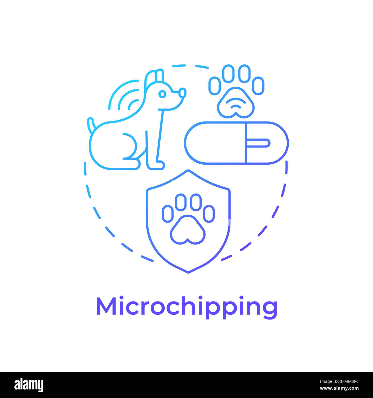 Microchipping gradient outline concept icon Stock Vector Image & Art ...