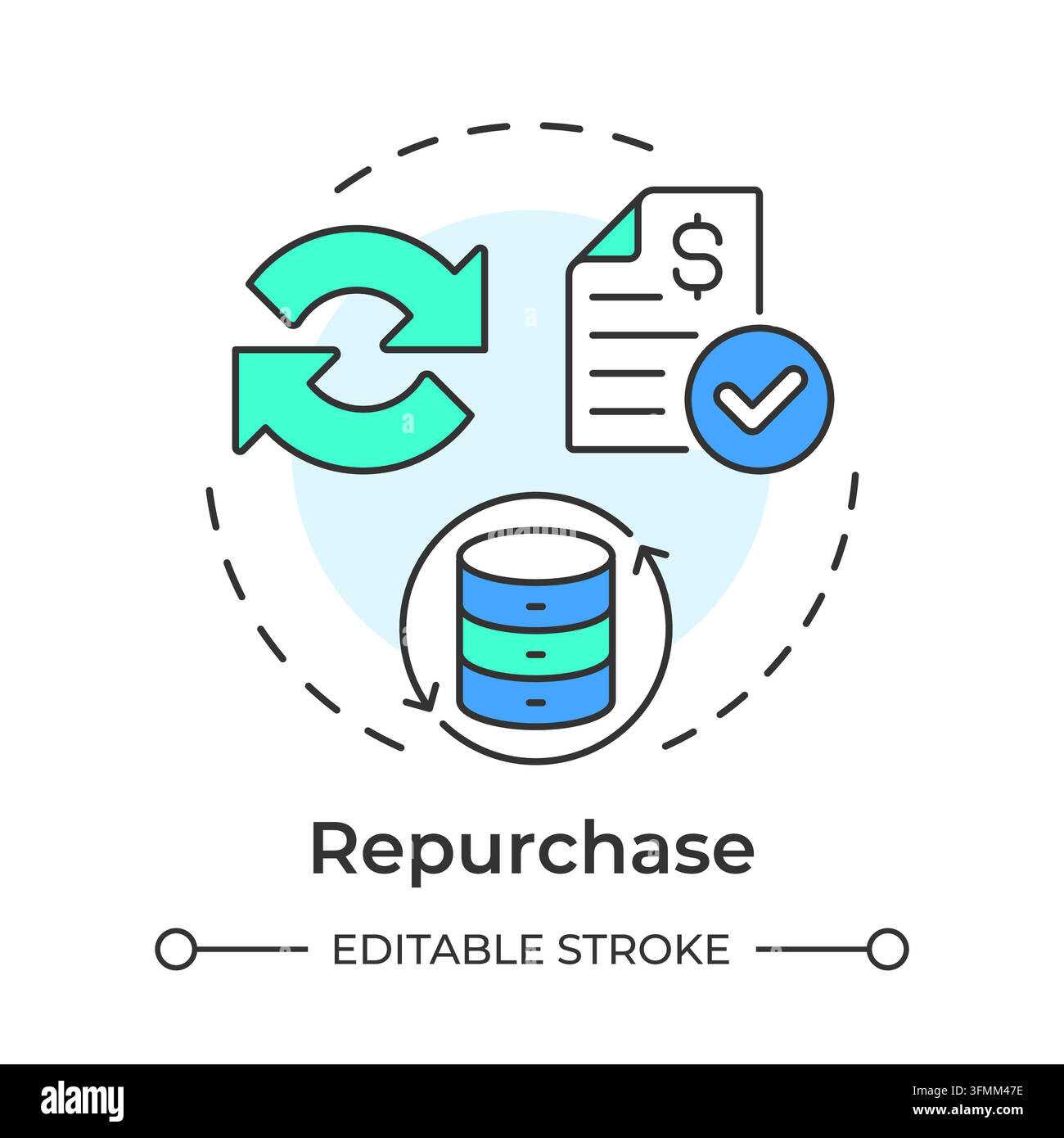 Repurchase flat linear concept icon Stock Vector Image & Art - Alamy