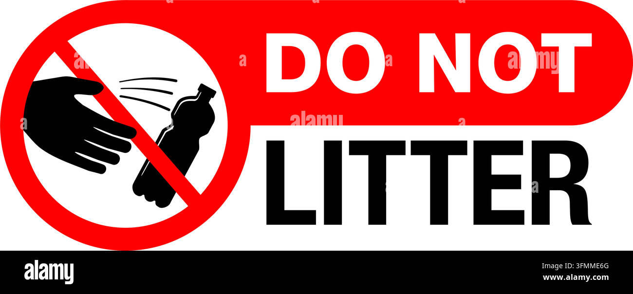 Do Not Litter sticker for environment protection and cleanliness ...