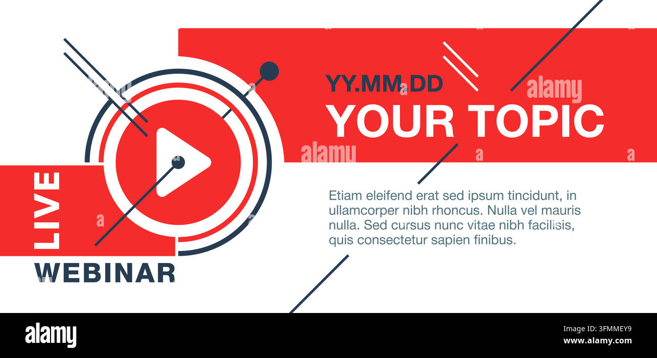Live webinar flyer tamplate in abstract art style - catchy message box ...