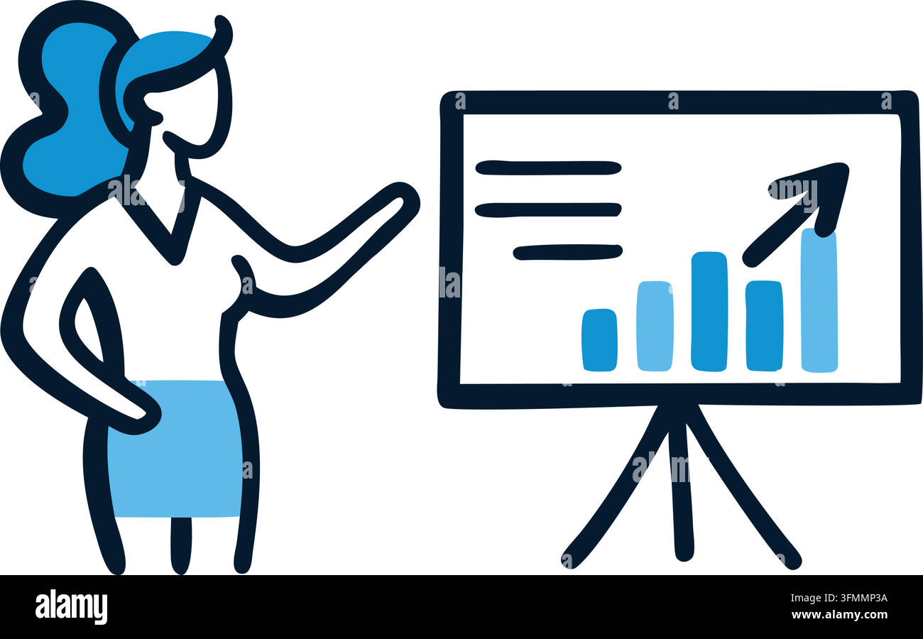 Business Presentation with Growth Chart - Business Woman, Corporate ...