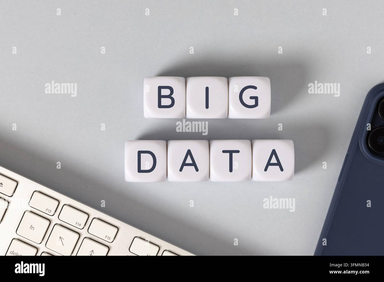big data text on white cubes Stock Photo