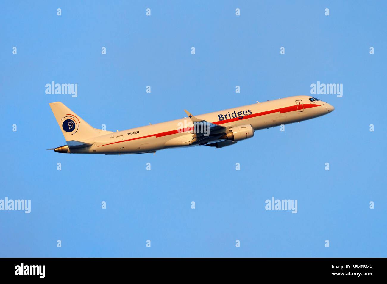 Reg Bridges Air Cargo Embraer ERJ-190AR(F) (REG: 9H-CLW) on deprture to ...