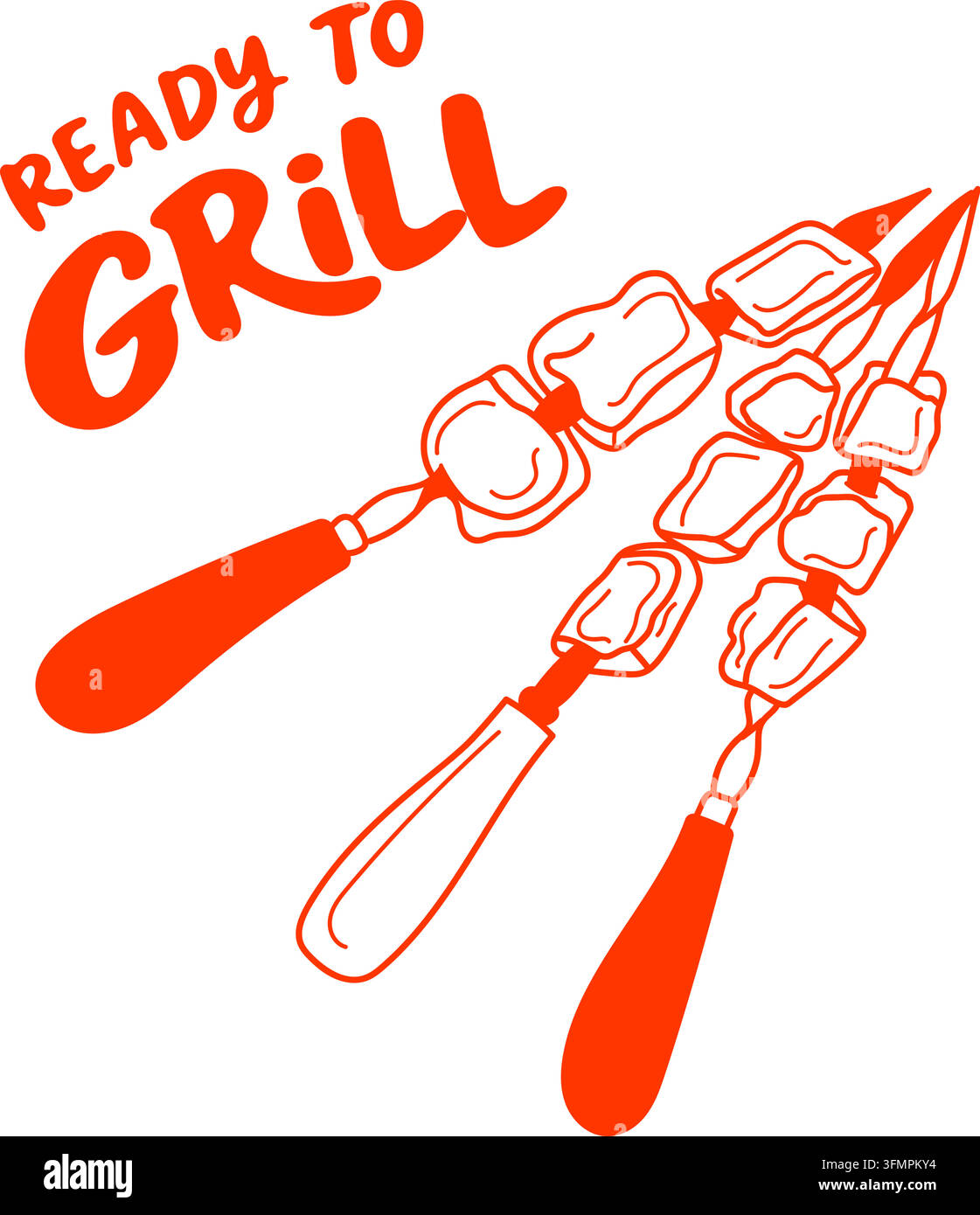 Barbecue skewers poster Stock Vector Image & Art - Alamy