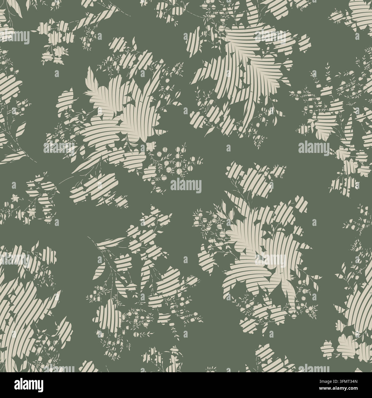 Floral seamless pattern on line background for spring or summer design Stock Vector