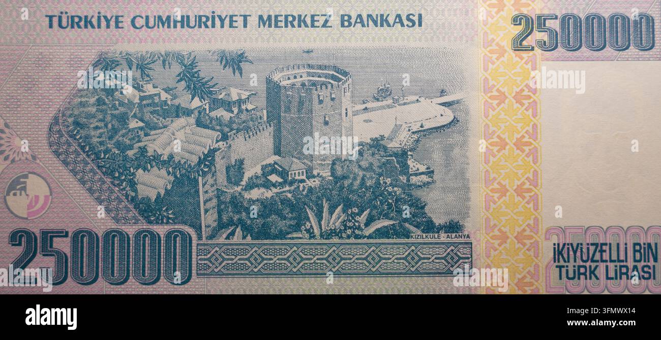 250000 lira banknote turkish banknote hi-res stock photography and