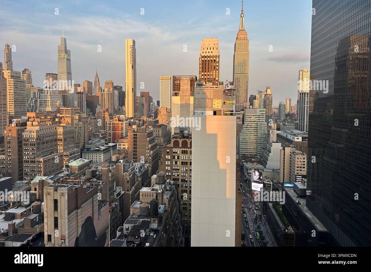 The vertical lines of Midtown Manhattan's skyscrapers, including the ...