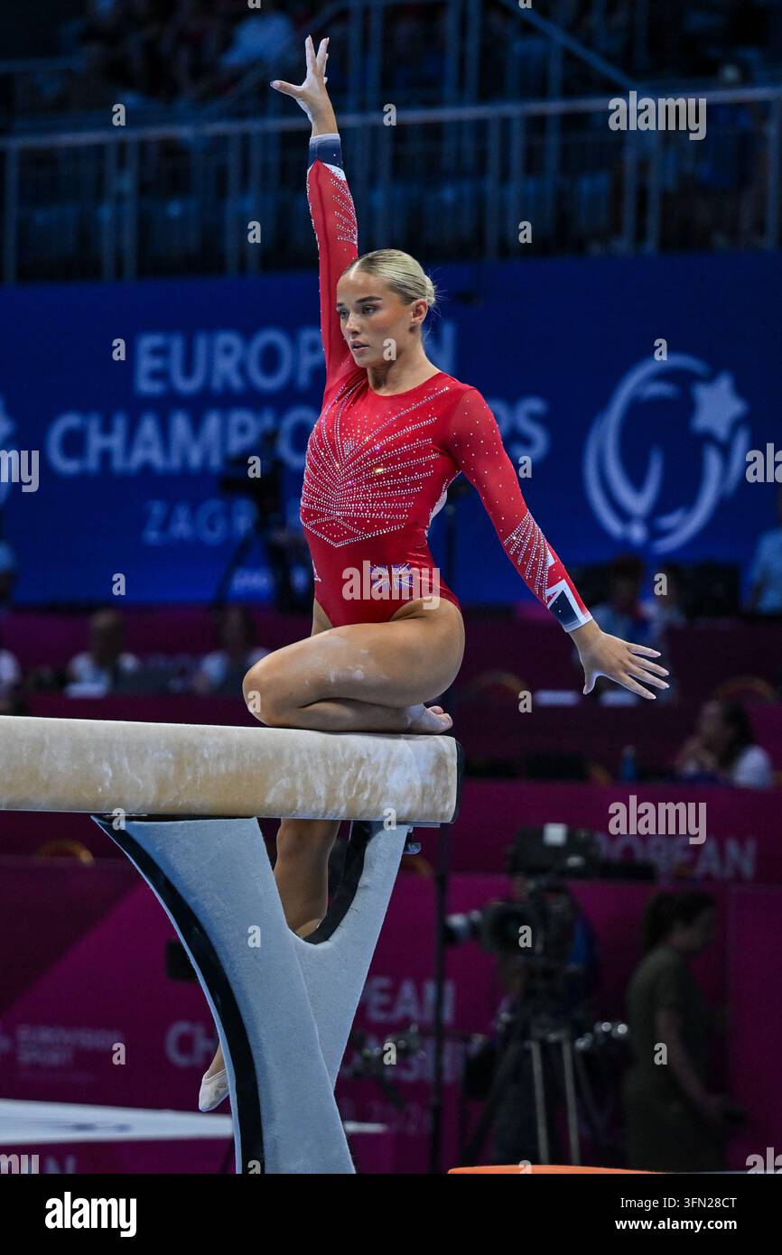 August 13, 2026, Zagreb, Croatia: RUBY EVANS competes on the balance ...