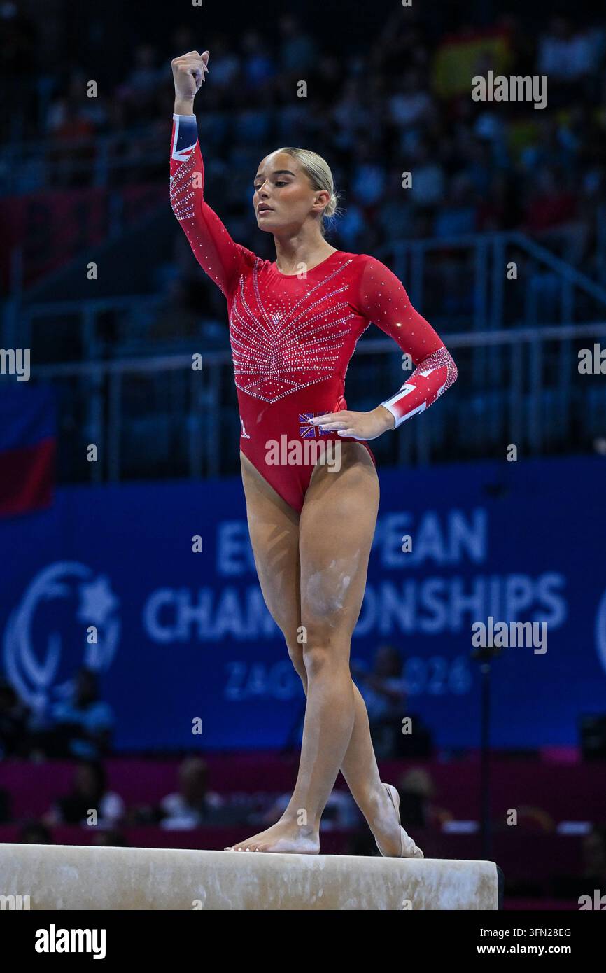 August 13, 2026, Zagreb, Croatia: RUBY EVANS competes on the balance ...