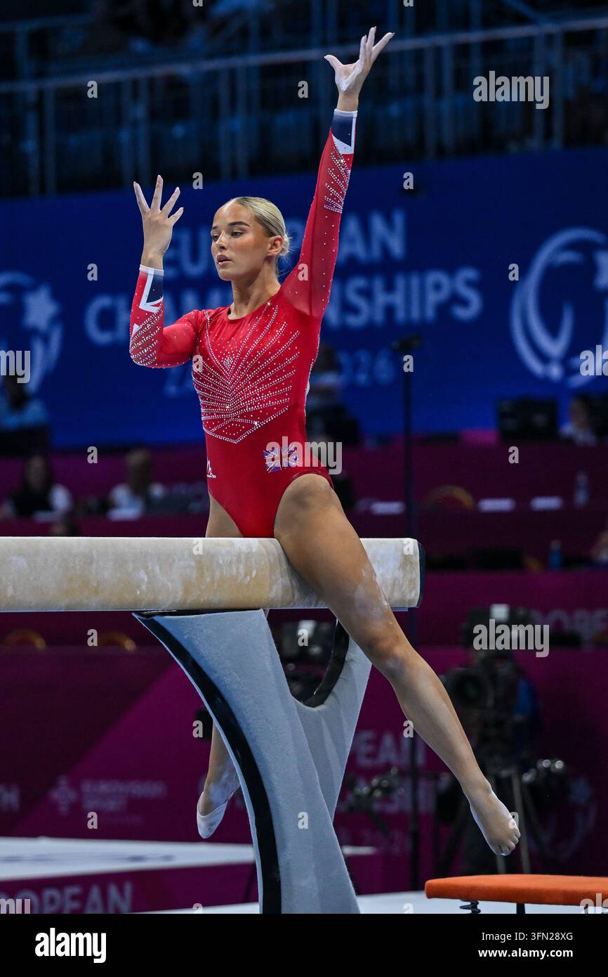 August 13, 2026, Zagreb, Croatia: RUBY EVANS competes on the balance ...