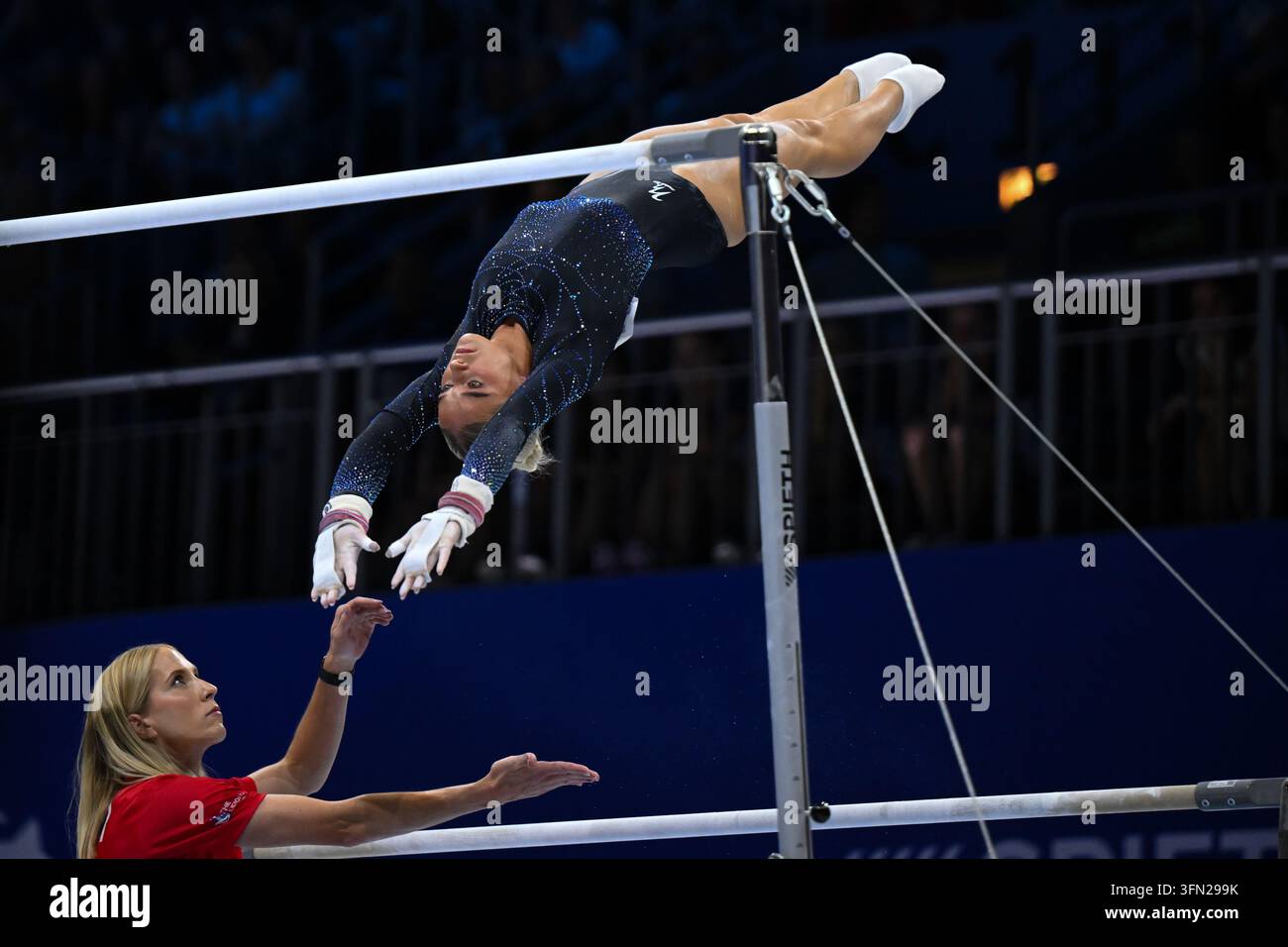 August 16, 2026, Zagreb, Croatia: RUBY EVANS competes on the uneven ...