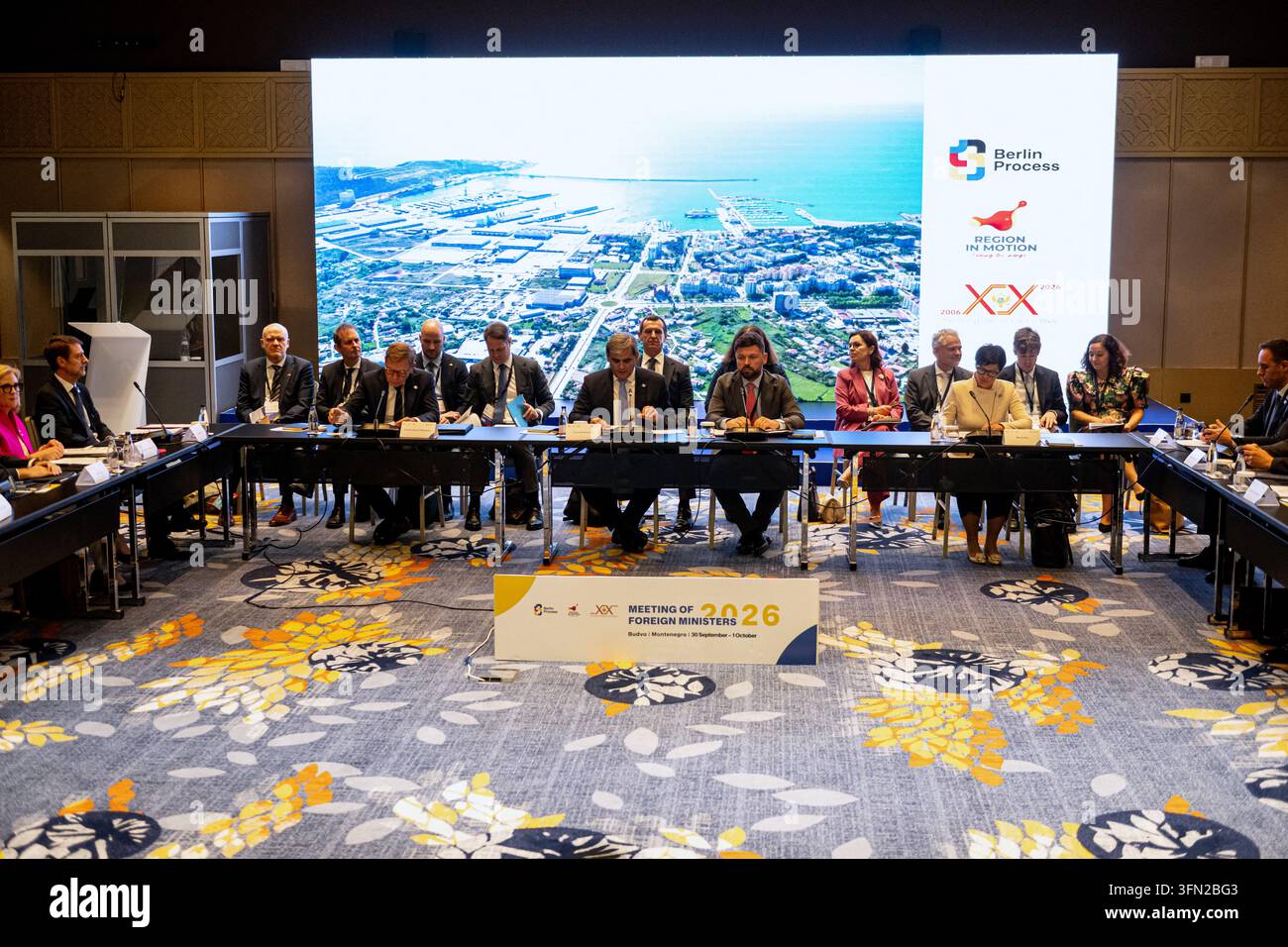01 October 2026, Montenegro, Przno: Participants open the plenary ...