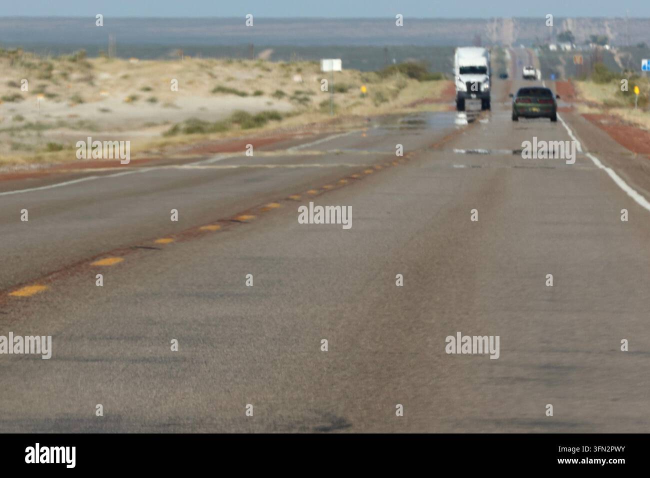 Salt Flat, Texas, USA. 19th September, 2026. Highway US-62. Traffic on ...