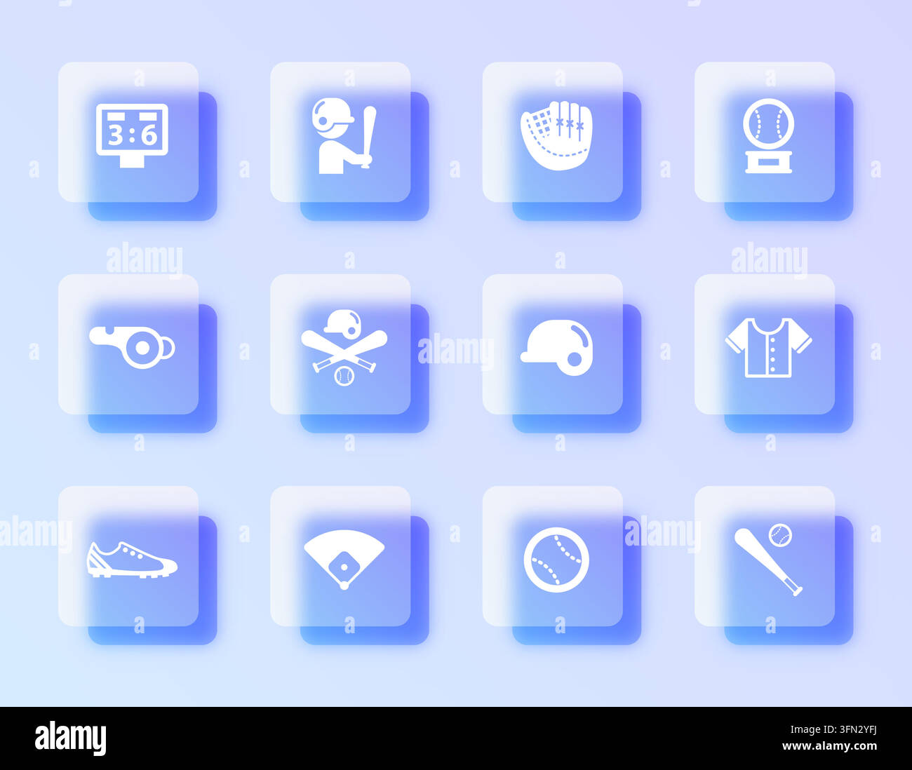 A refined collection of baseball sport Stock Vector