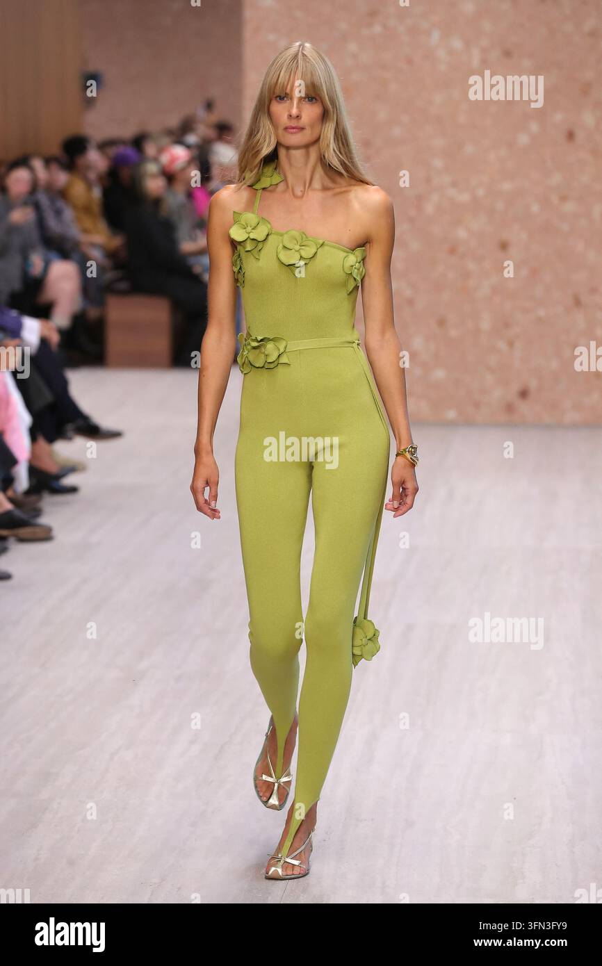 Julia Stegner walks the runway during the Chloe Ready to Wear Spring ...