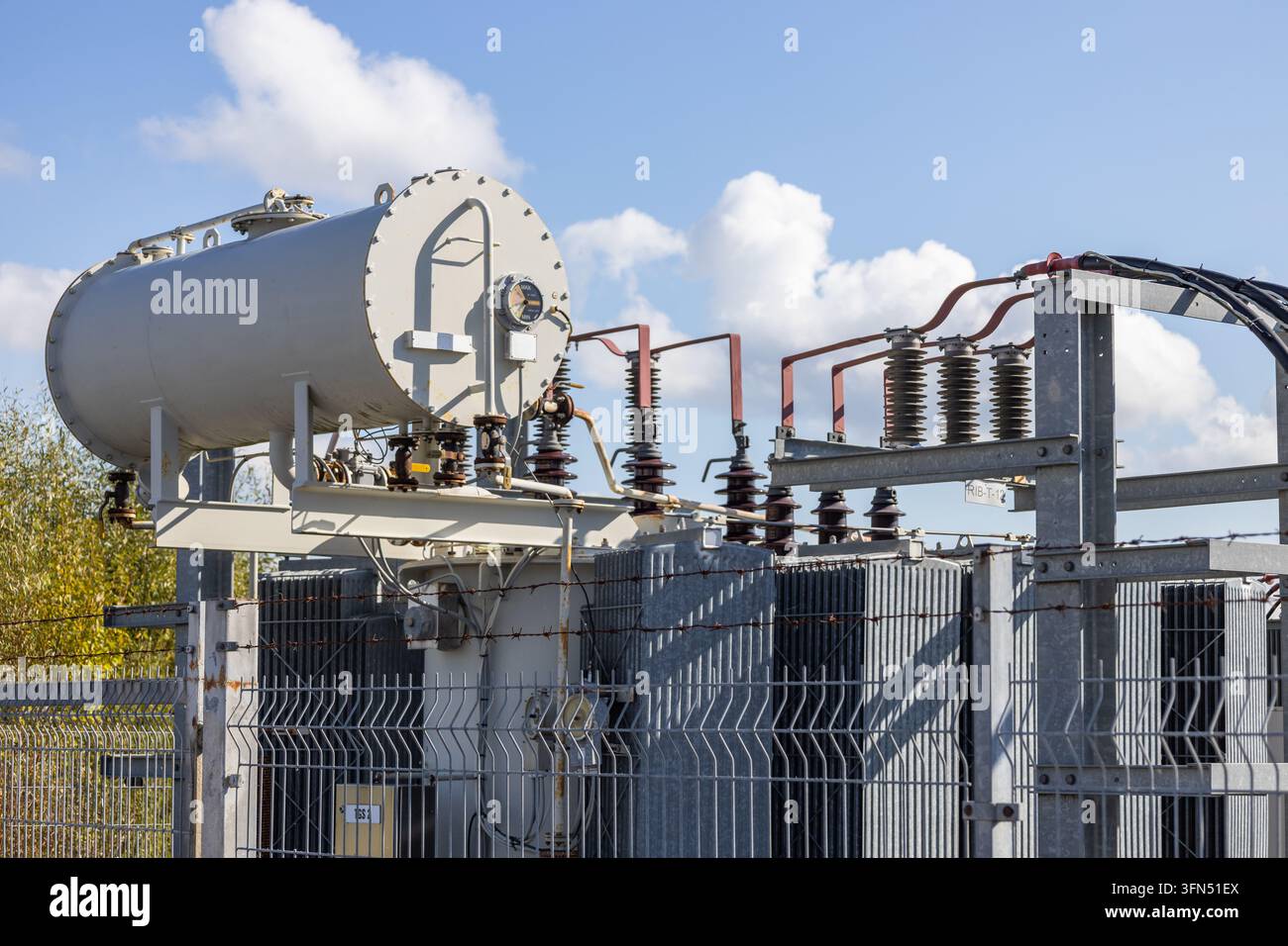 Substation Transformr Industrial high voltage transformer conservator hi-res stock ...