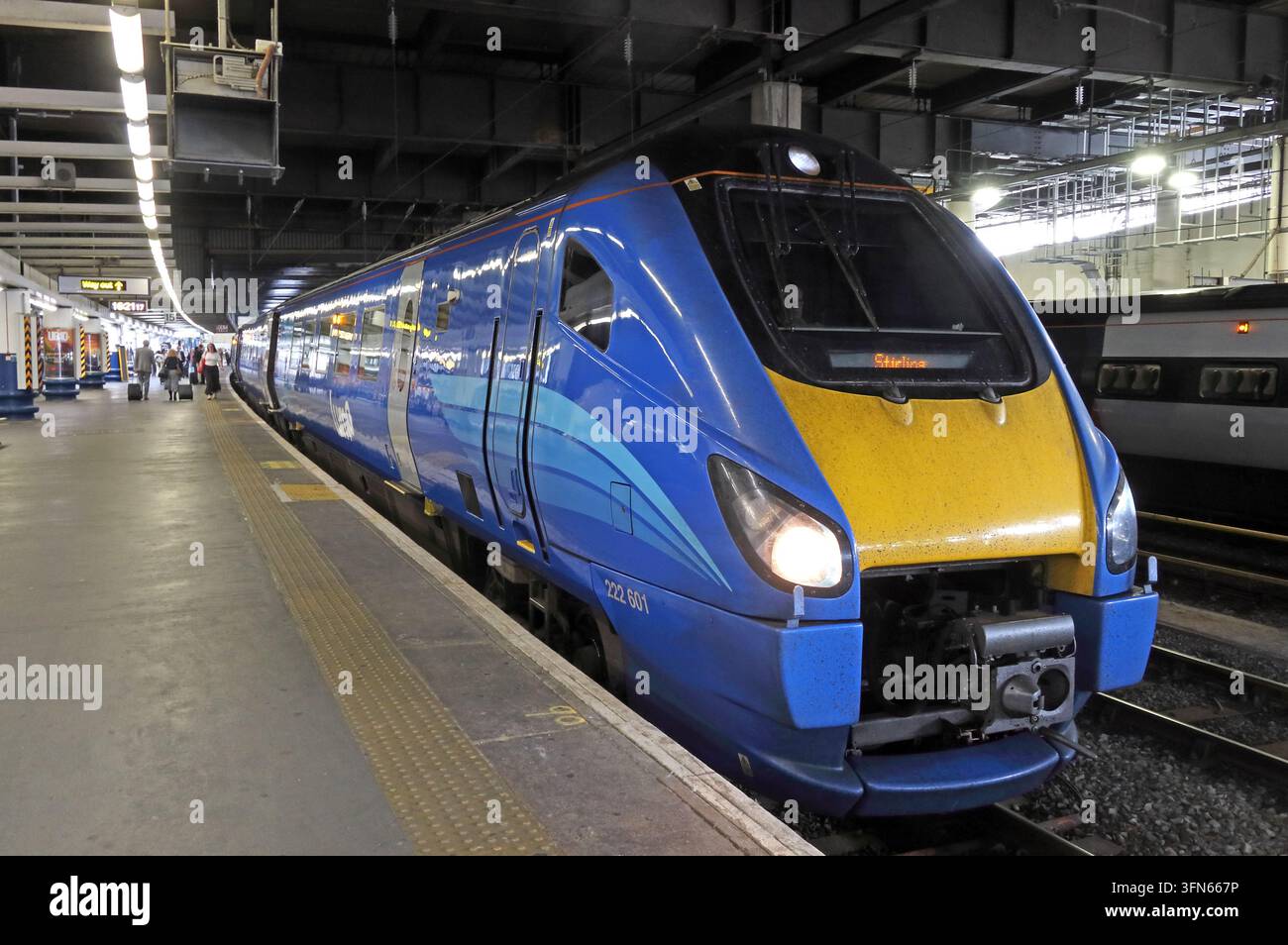 Lumo Class 222 222601 at London Euston for Stirling, competing with Avanti West Coast on the WCML. Stock Photo