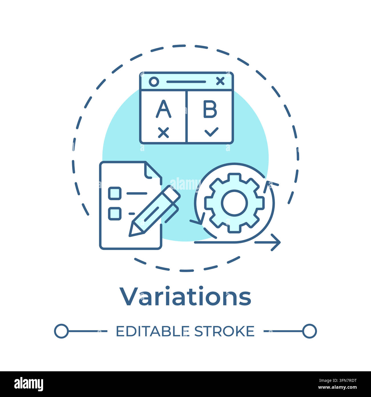 Variations monochrome blue concept icon Stock Vector
