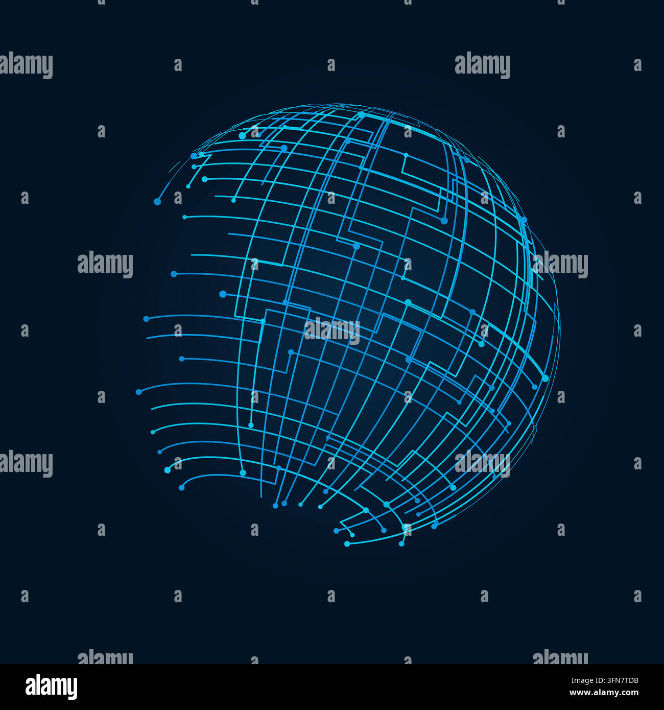 Decorative tech globe illustration for presentation covers, creative layouts, and modern visual branding. Stock Vector
