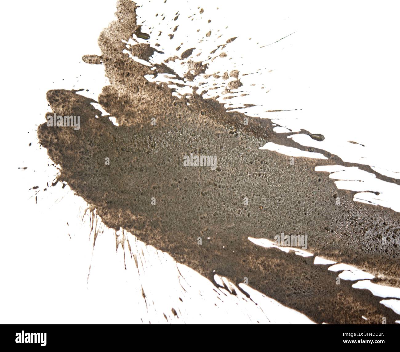 Wet mud isolated on white background. Dirty texture Stock Photo