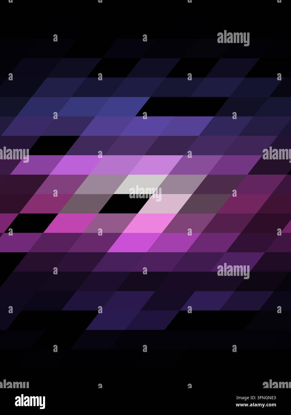 Layered parallelogram tiles form luminous horizontal bands on a black background. Stock Vector