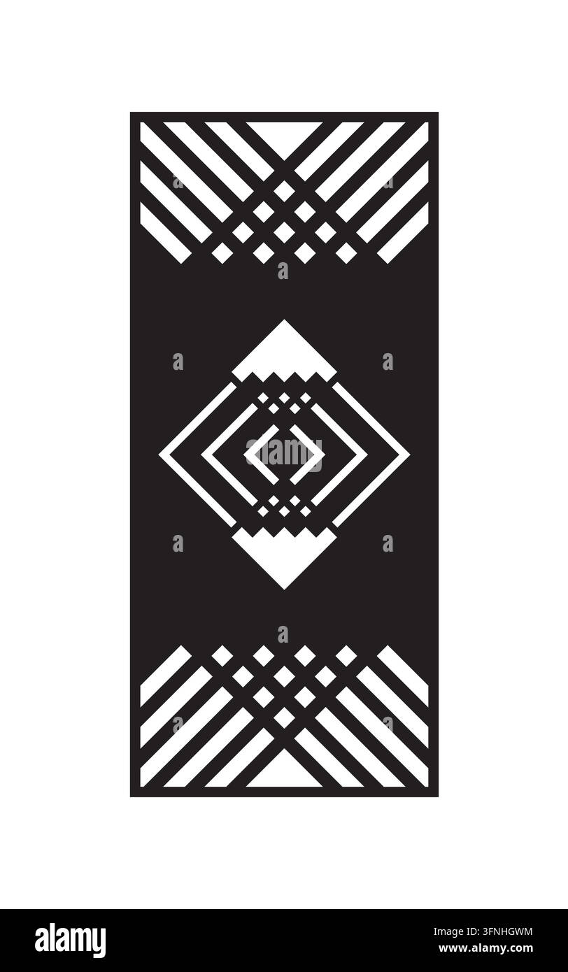 Modern symmetrical geometric pattern with an abstract diamond shape.  Vector illustration. Stock Vector