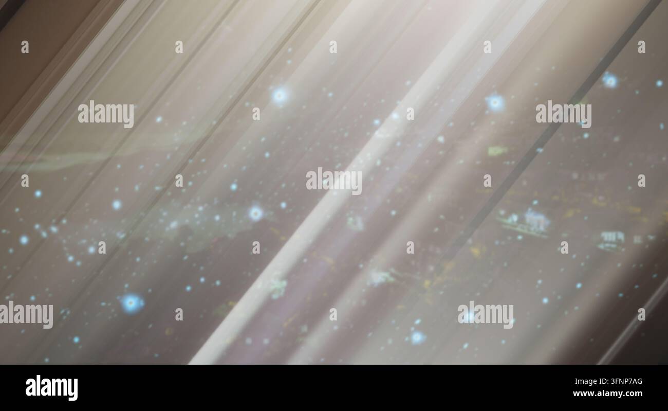 Abstract background featuring soft light streaks and glowing particles. Stock Photo