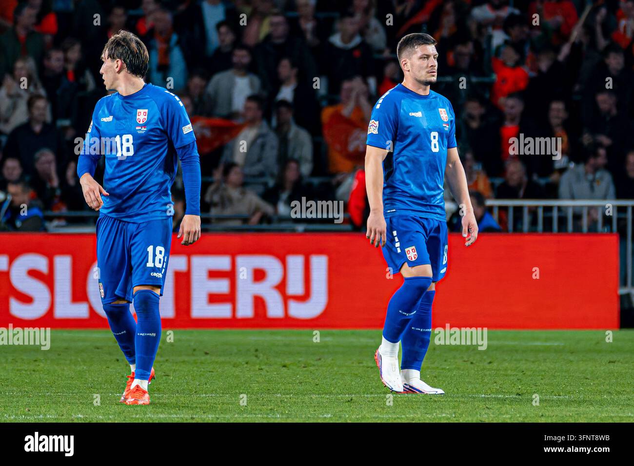 EINDHOVEN - Luka Jovic of Serbia after his team's second goal conceded ...