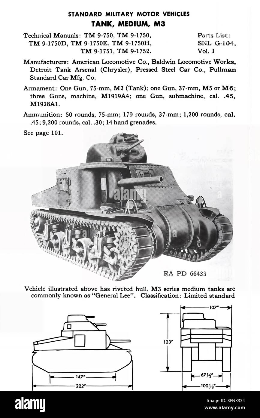 The M3 General Lee is an American medium tank displayed at the