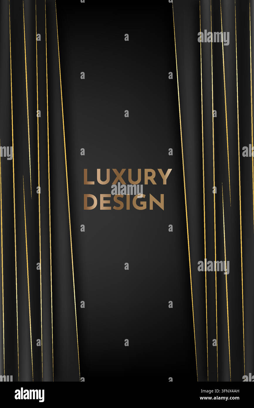 Luxury Black and Gold Curtain Background Elegant Royal Drapery Stage ...