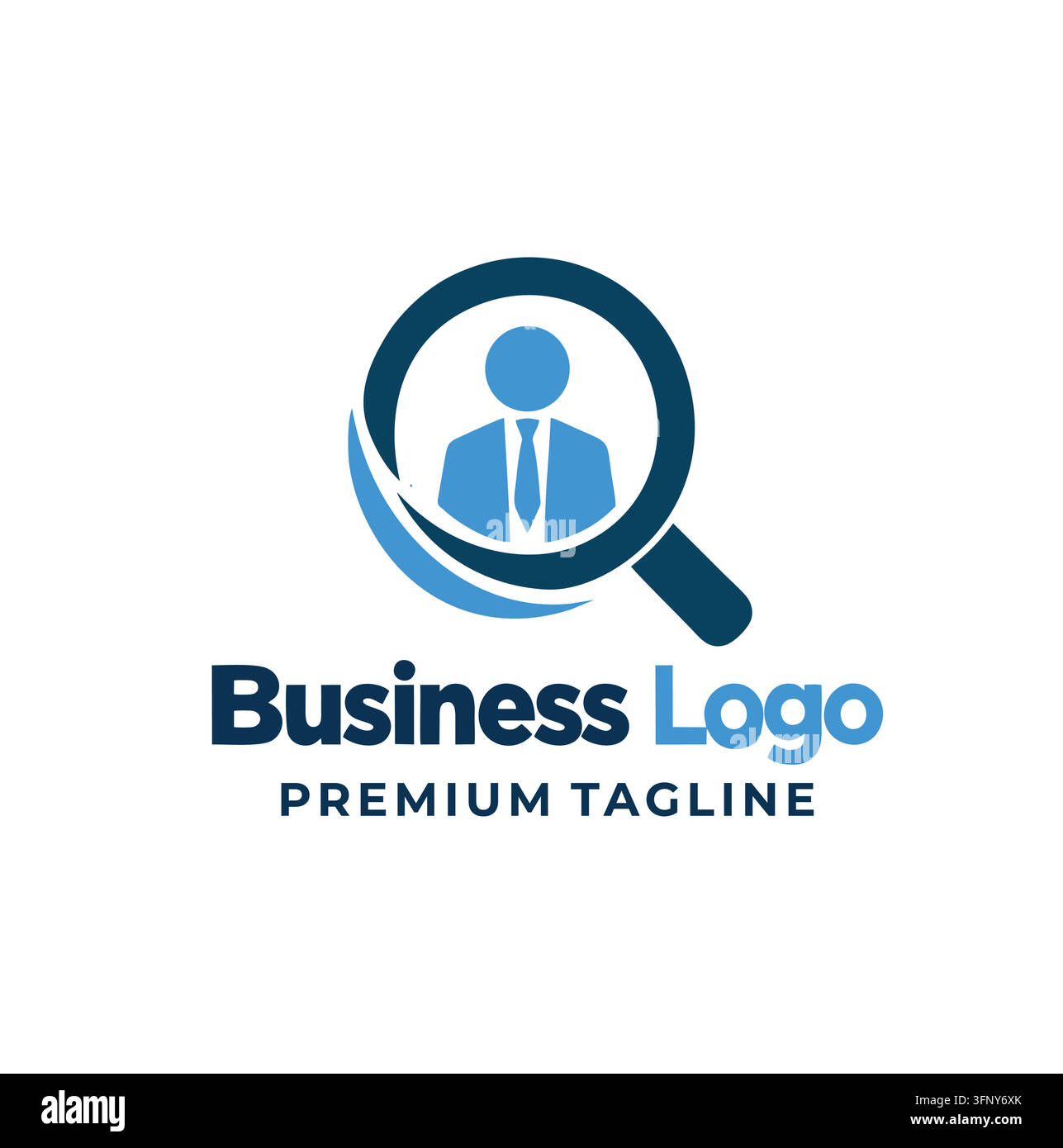 Modern HR Executive Recruitment Search Business Logo Design Stock Vector