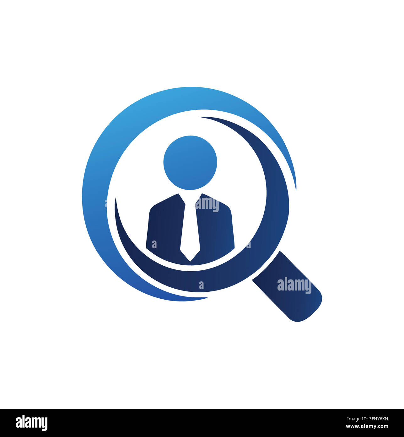 Professional Magnifying Glass Executive HR Business Search Logo Stock Vector