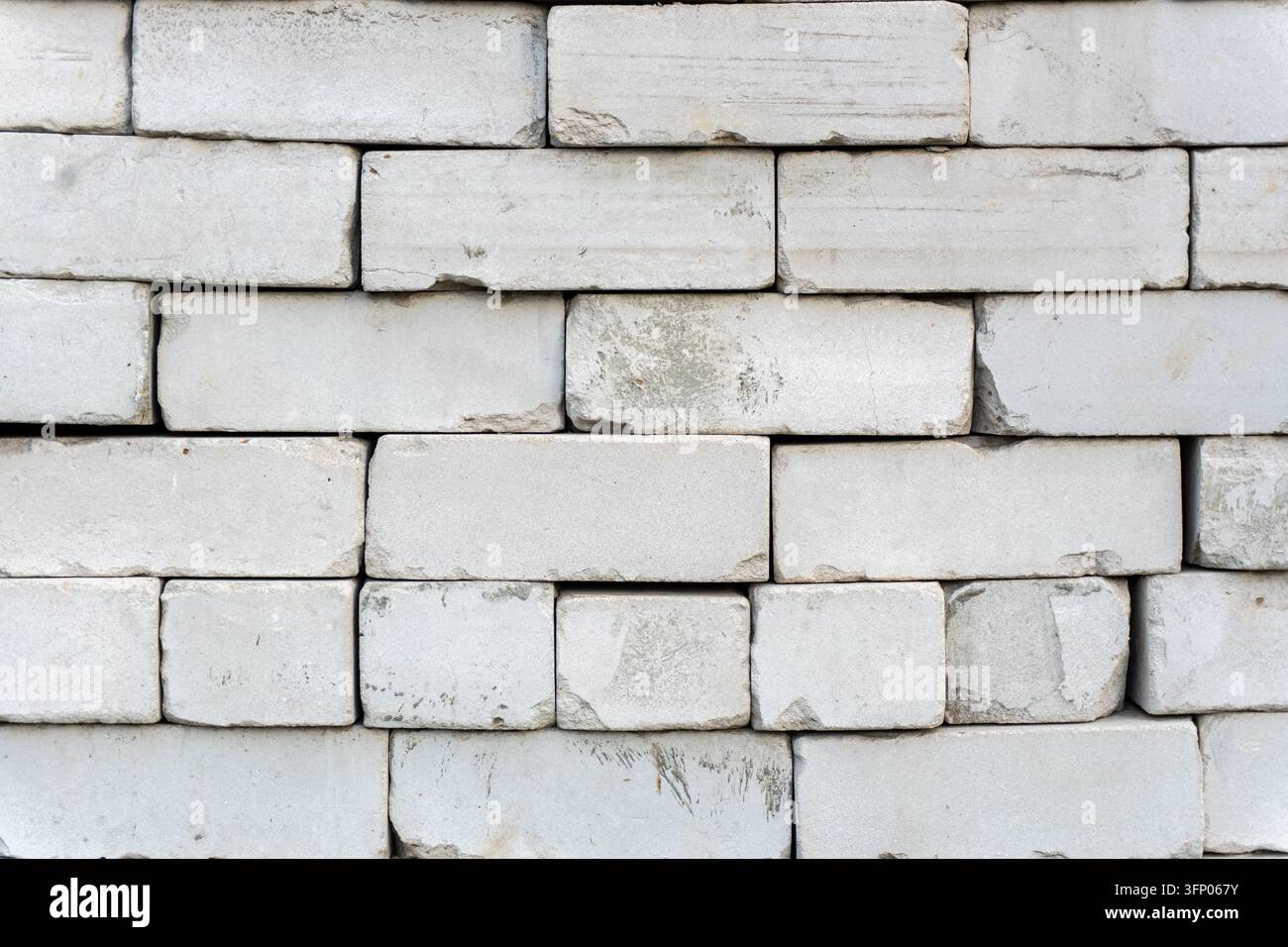White silicate brick wall texture background close up Stock Photo