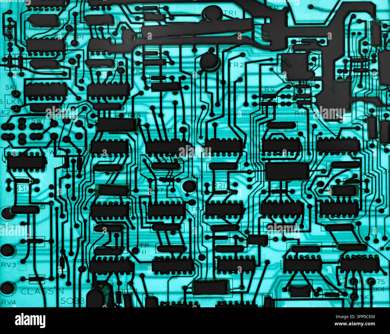 Electronic printed circuit board component. Stock Photo