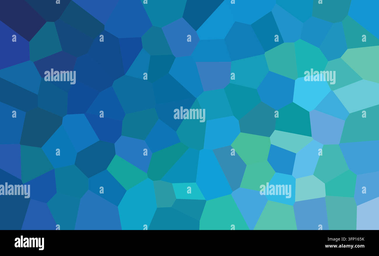 Dynamic abstract low poly background featuring geometric shapes in bright blue and green, suitable for digital art. Stock Vector