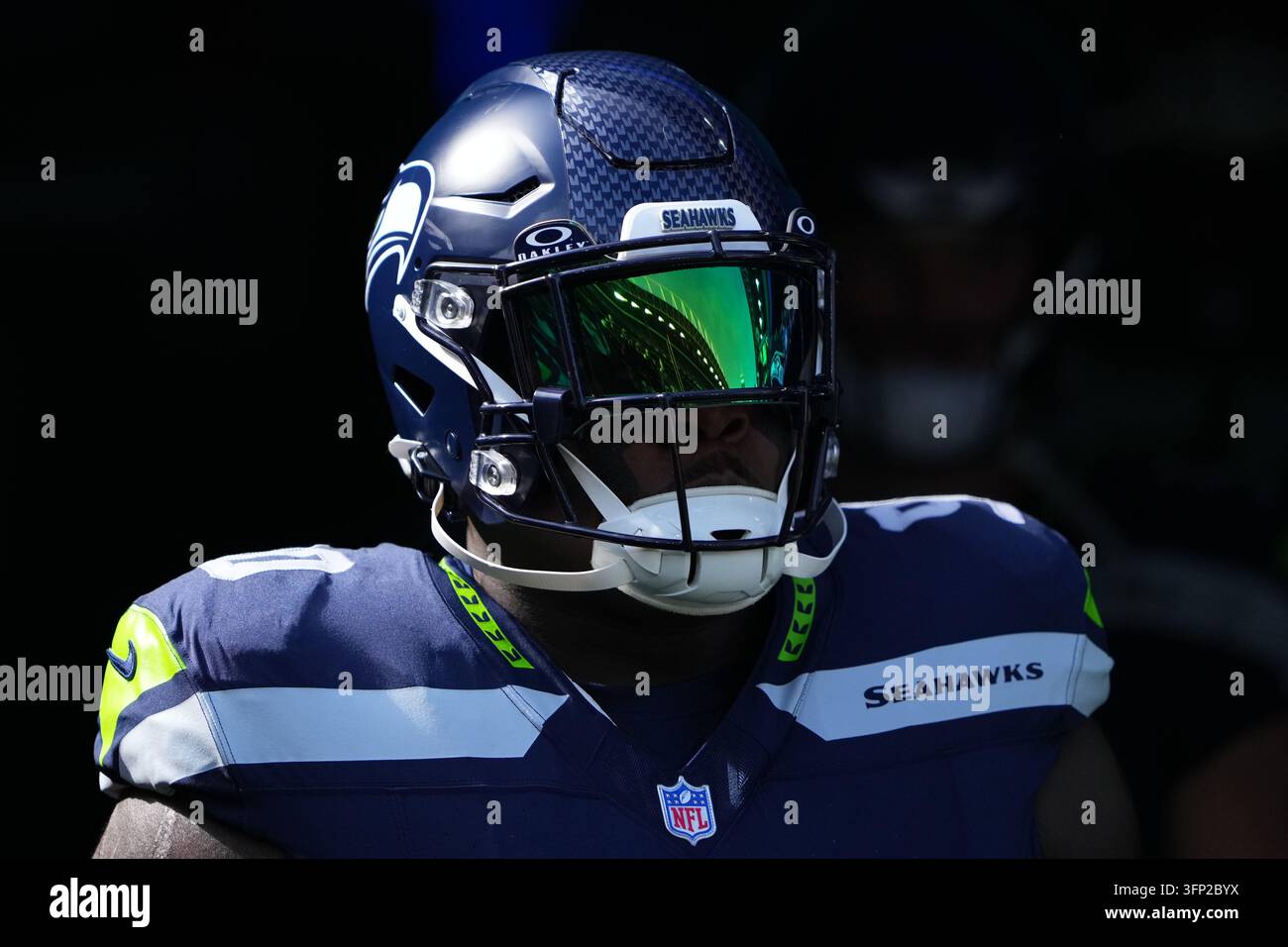 Seattle Seahawks nose tackle Jarran Reed walks out for warmups before ...