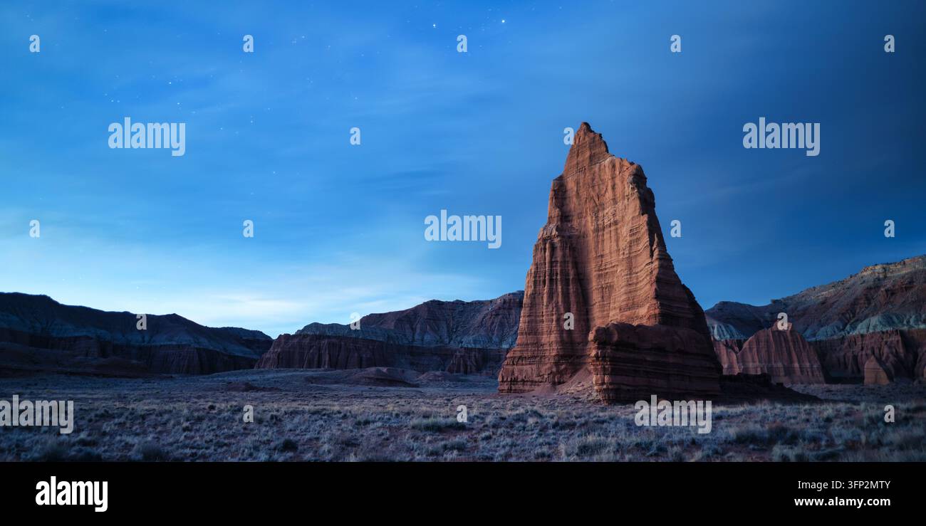 Parks With Rocks View of Temple of the Moon monolith in Capitol Reef National Park at ...