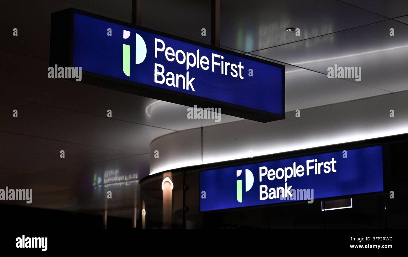 Vector First Humans People First Bank signage in Adelaide, Wednesday, September 30, 2026 ...