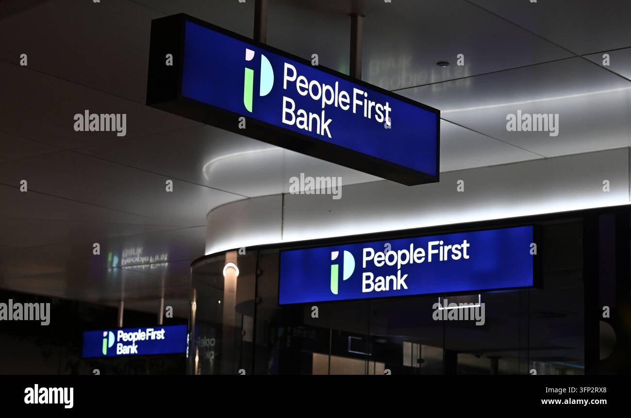 Vector First Humans People First Bank signage in Adelaide, Wednesday, September 30, 2026 ...