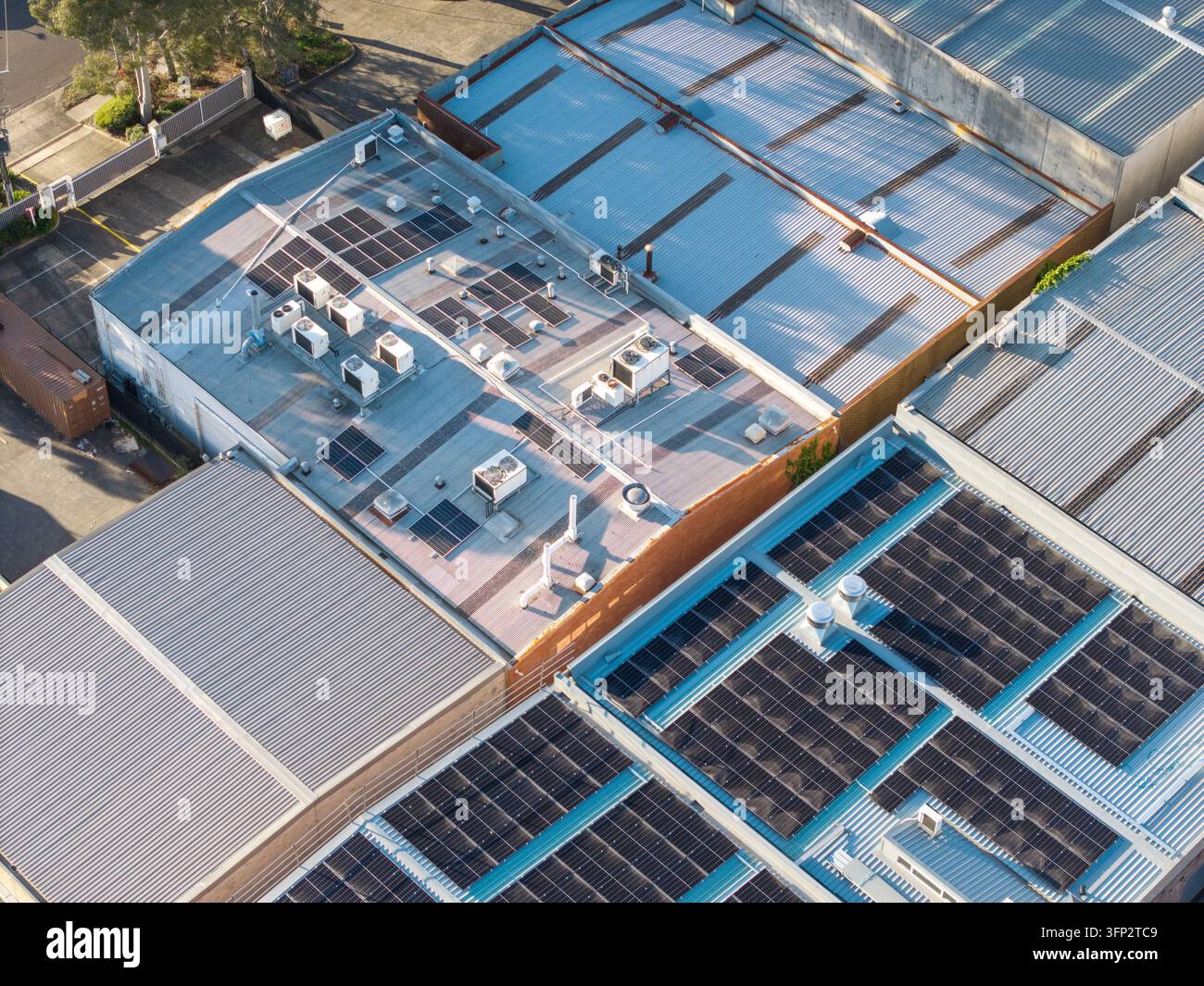 Melbourne, Australia - 05 October 2026: Aerial view of industrial ...