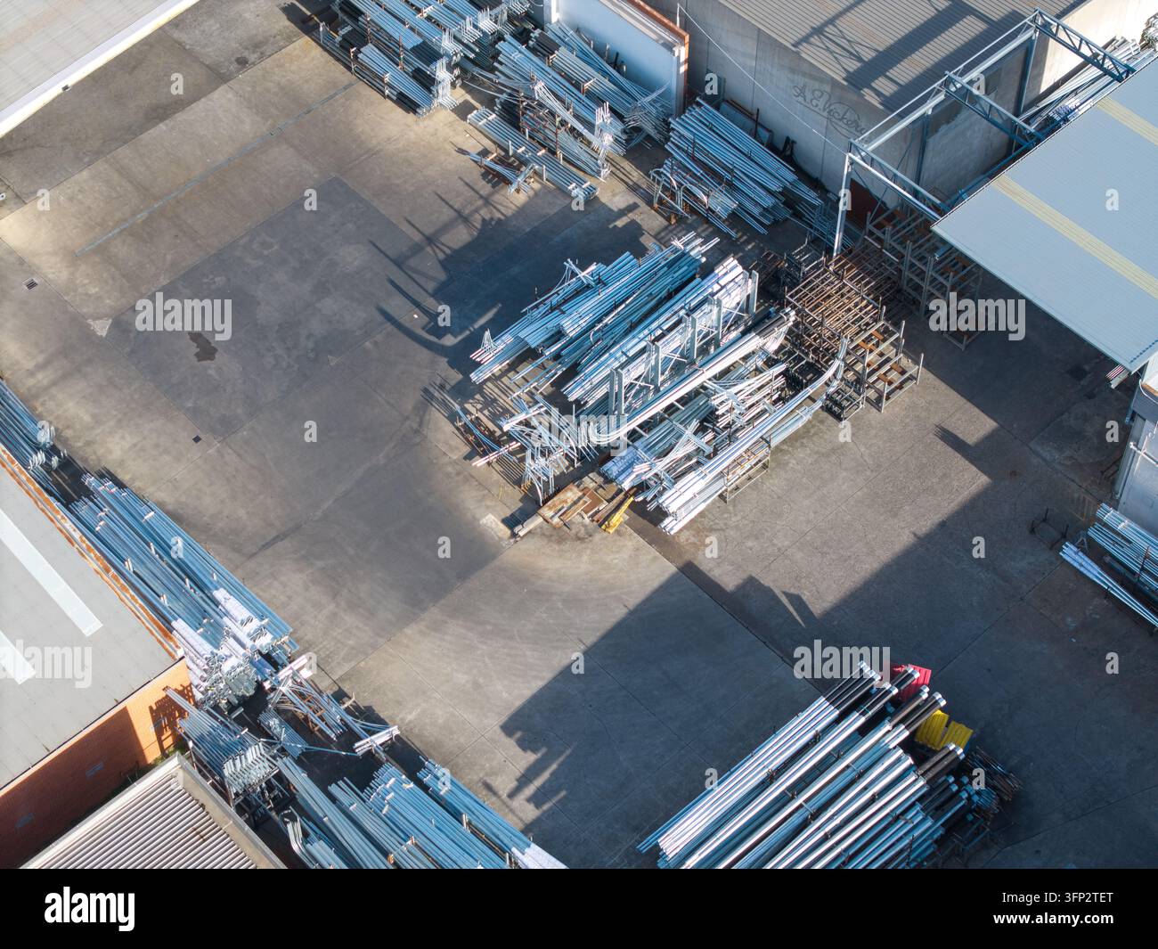 Melbourne, Australia - 05 October 2026: Aerial view of industrial ...