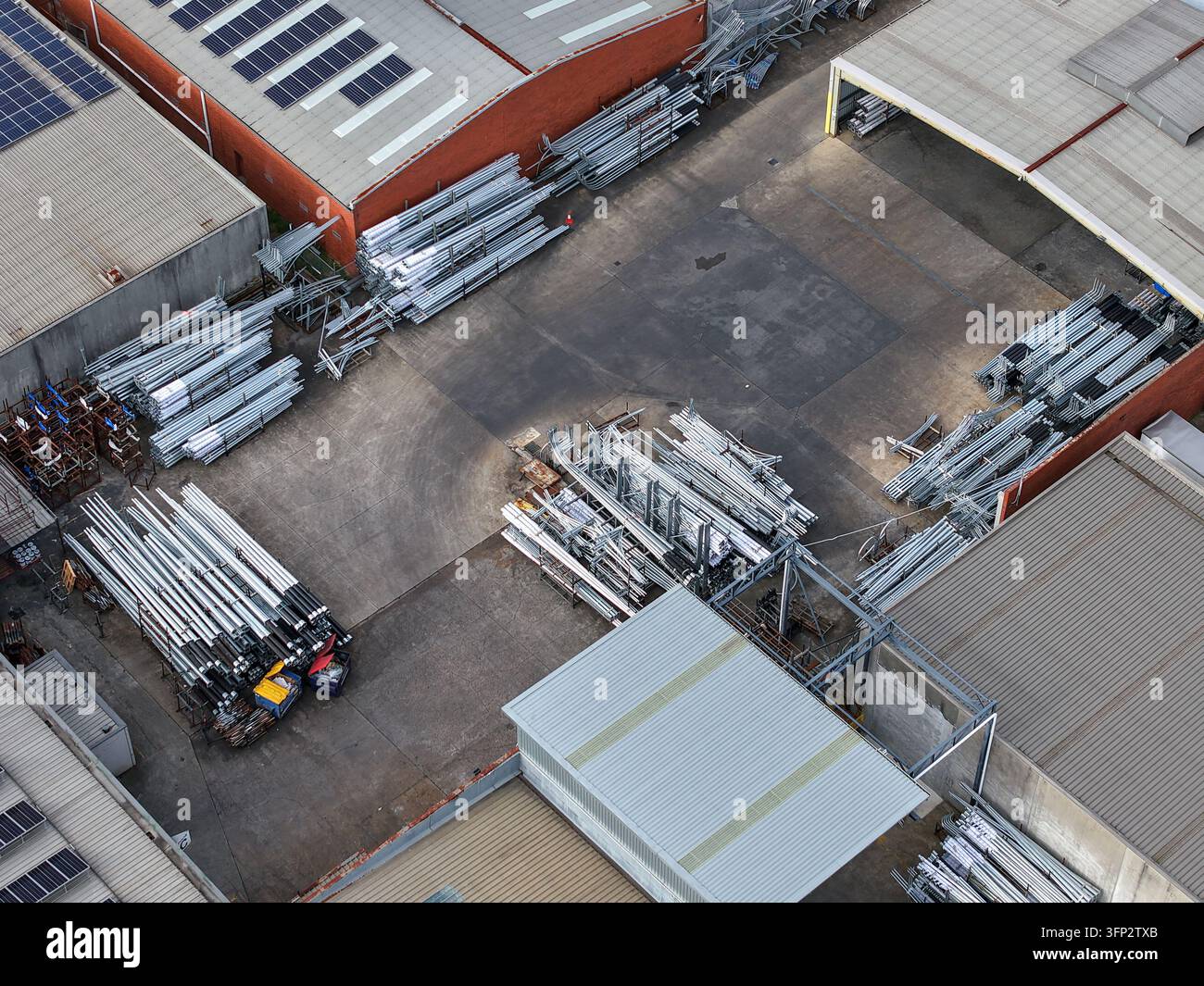 Melbourne, Australia - 05 October 2026: Aerial view of industrial ...
