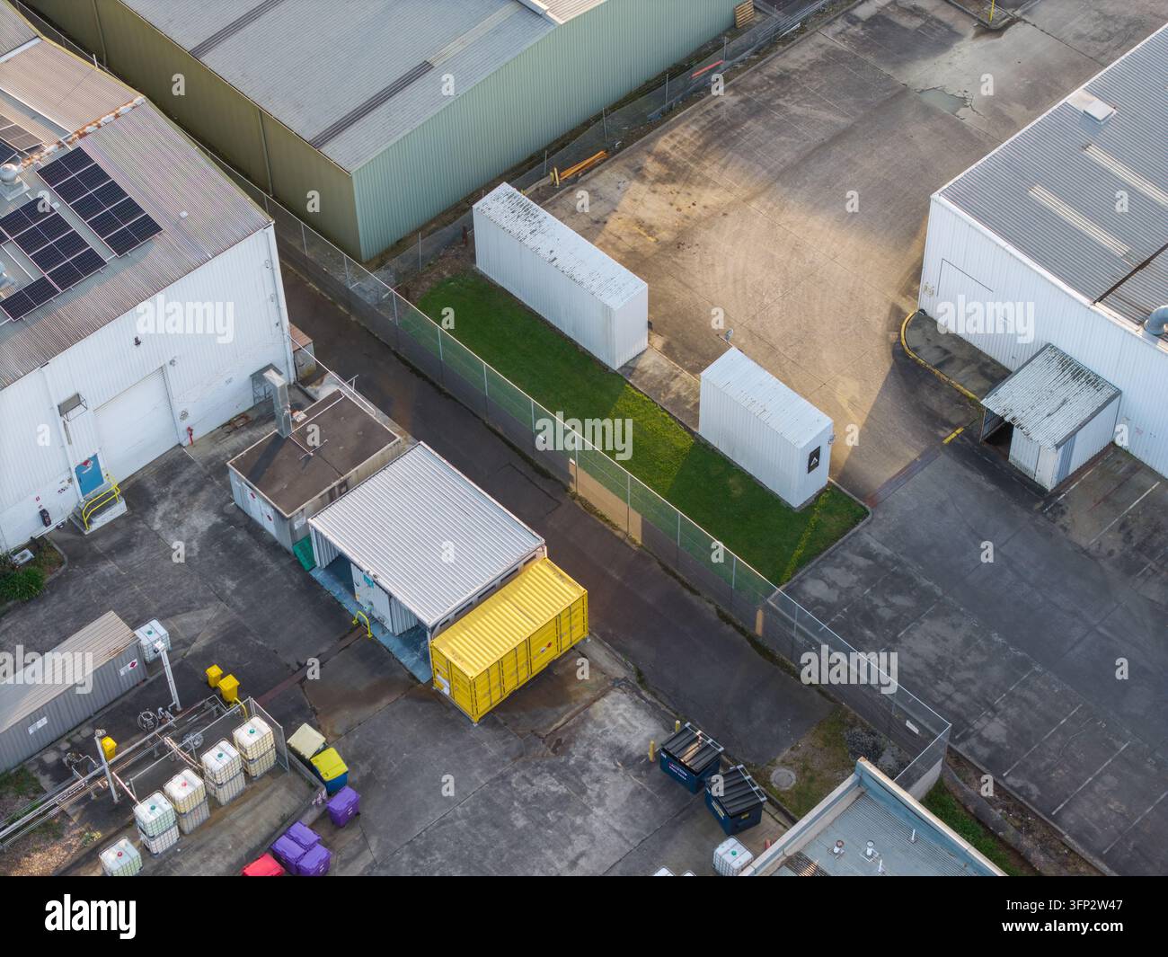 Melbourne, VIC, Australia - 05 October 2026: Aerial view of industrial ...