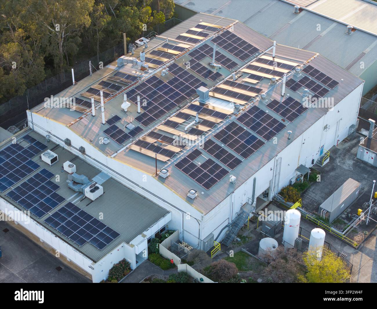 Melbourne, Australia - 05 October 2026: Aerial view of a factory ...