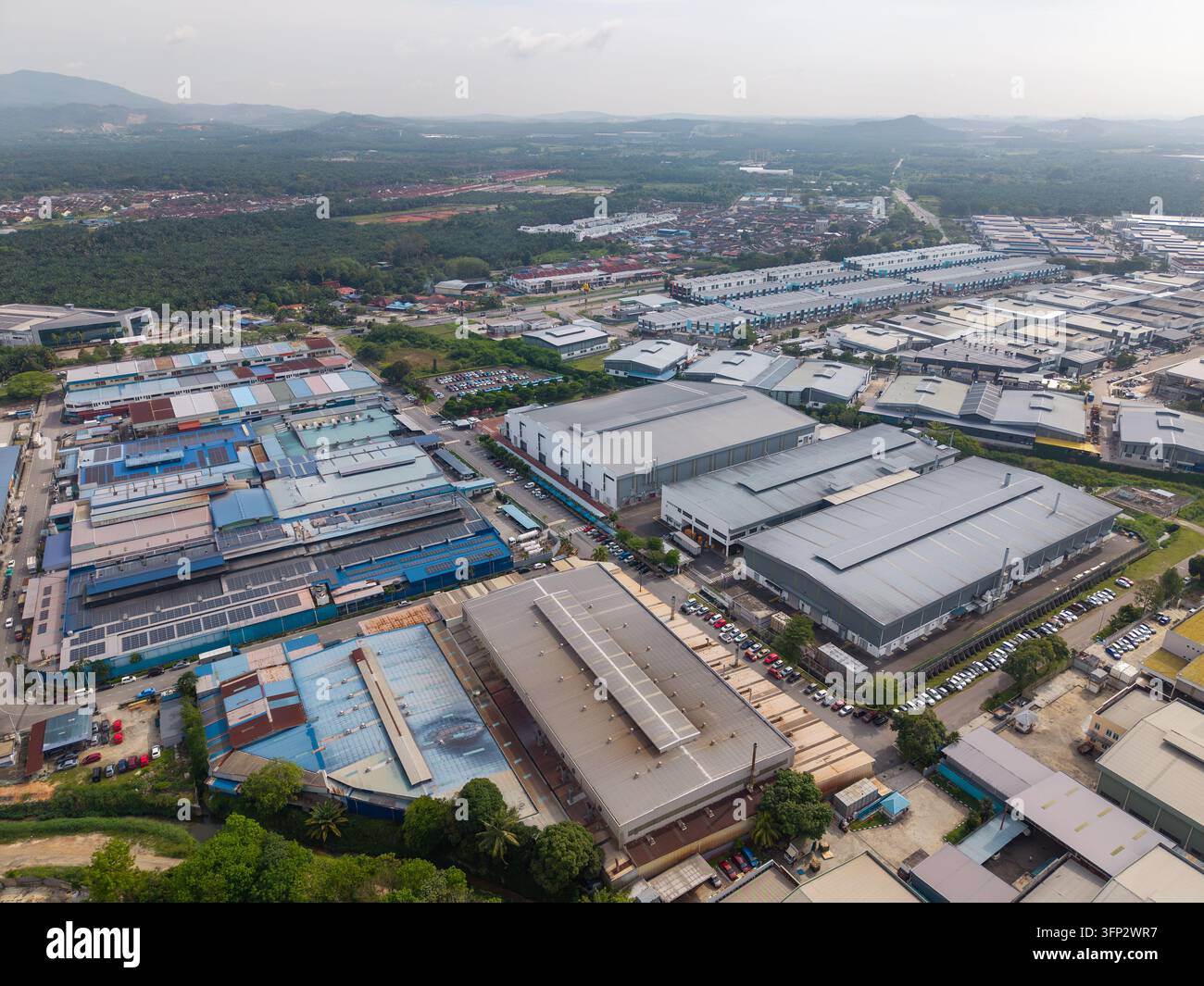 File Size Px Pekan Nanas, Malaysia - 04 March 2026: Aerial view of the industrial ...