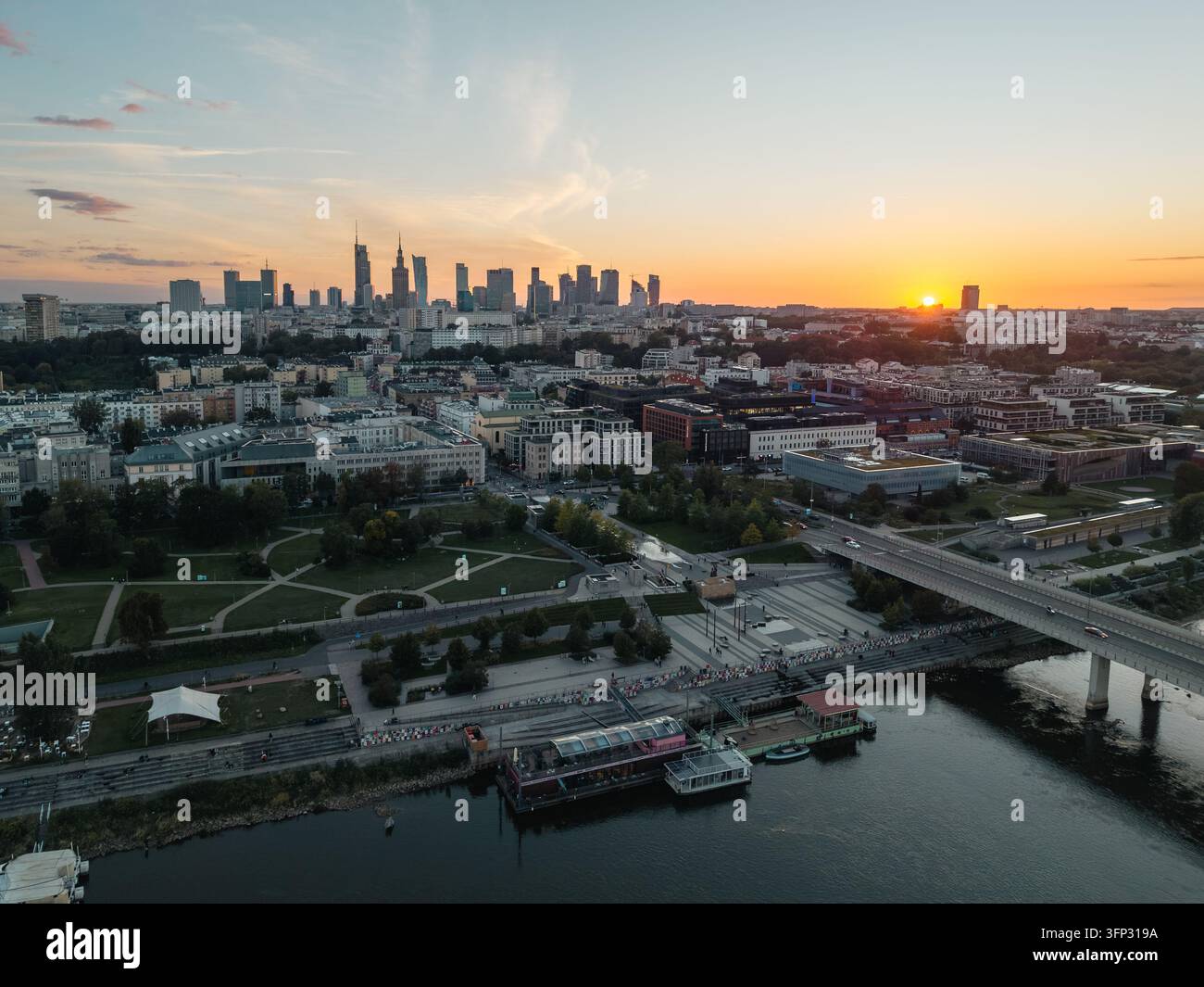 Vector Viewpoint Example Warsaw, Poland - 10 September 2026: Aerial view of the Warsaw skyline ...