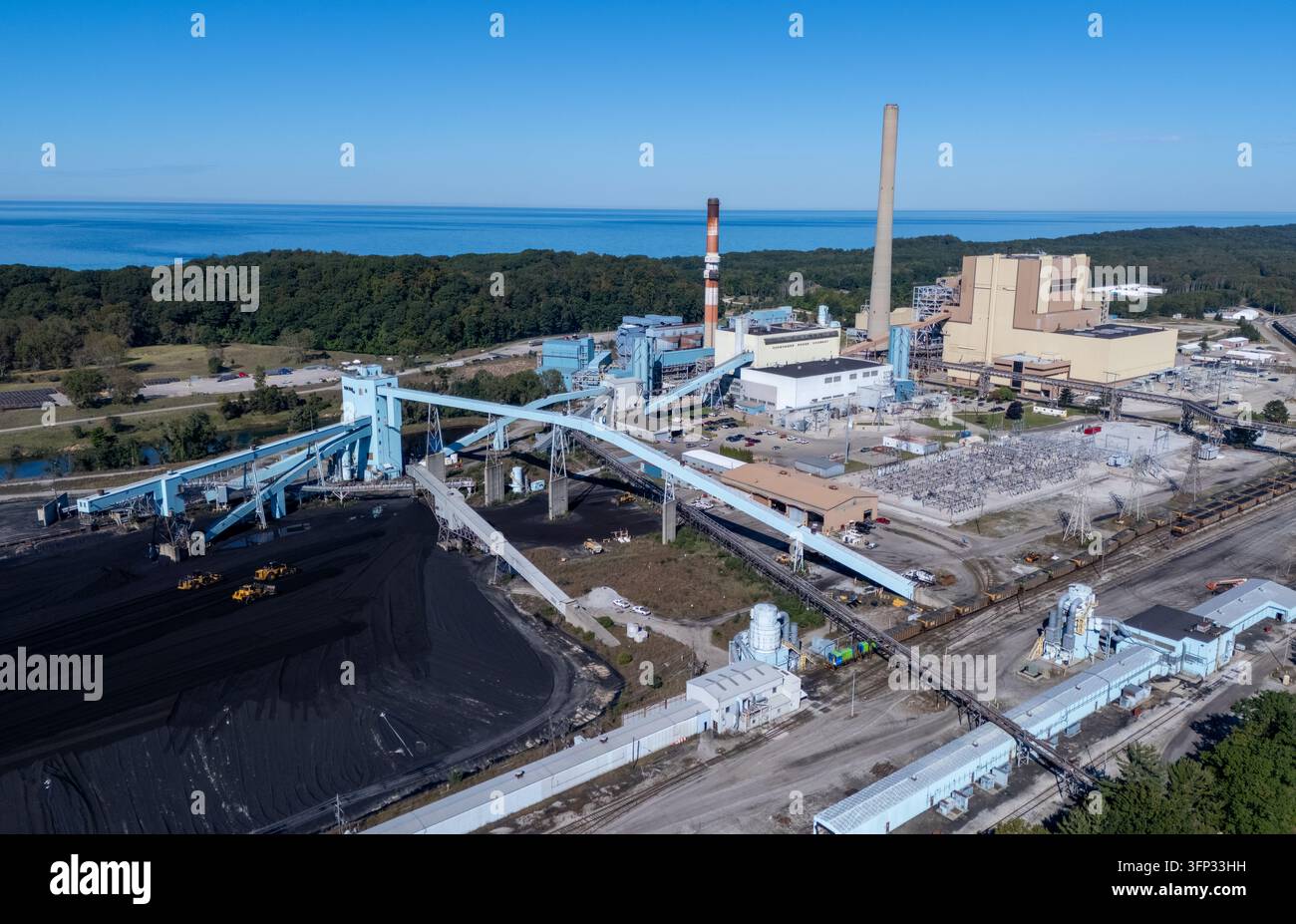 Mi File West Olive, Michigan, United States - 28 September 2026: Aerial view of ...