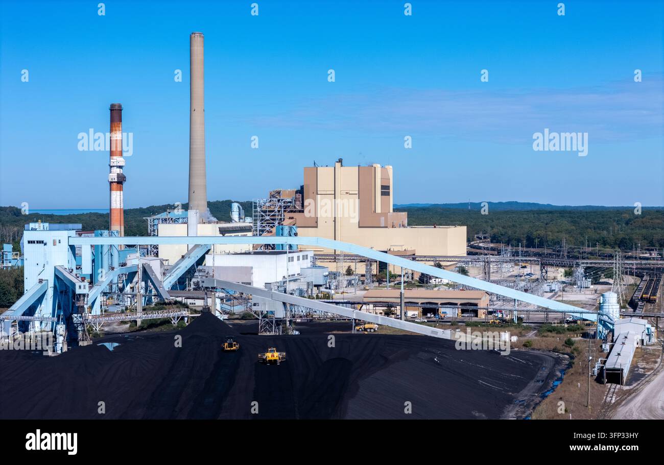 Mi File West Olive, Michigan, United States - 28 September 2026: Aerial view of ...