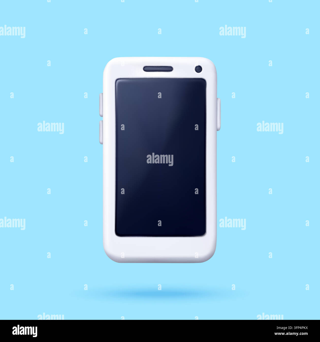 3D blank smartphone icon Stock Vector